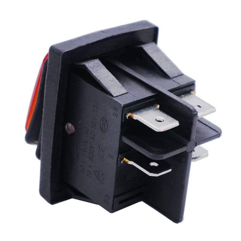 Twidec/2Pcs Waterproof DC12V Rocker Toggle Switch Red LED Light Illuminated 16A 4 Pins 2 Position ON/Off DPST Boat Or Car KCD2-201N-2-W-R - Image 3